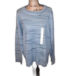 a.n.a 1X Blue Staccato Oversized Sweater NWT